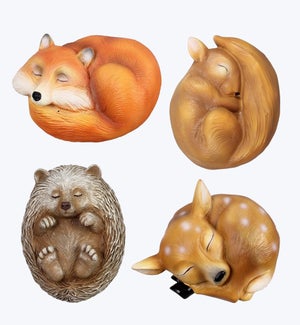 Resin Cozy Woodland Animal Blessing Stones, 4 Ast