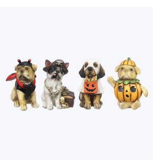Resin Halloween Tabletop Dogs in Costumes, 4 Ast