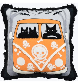 Cotton Halloween Bus Pillow