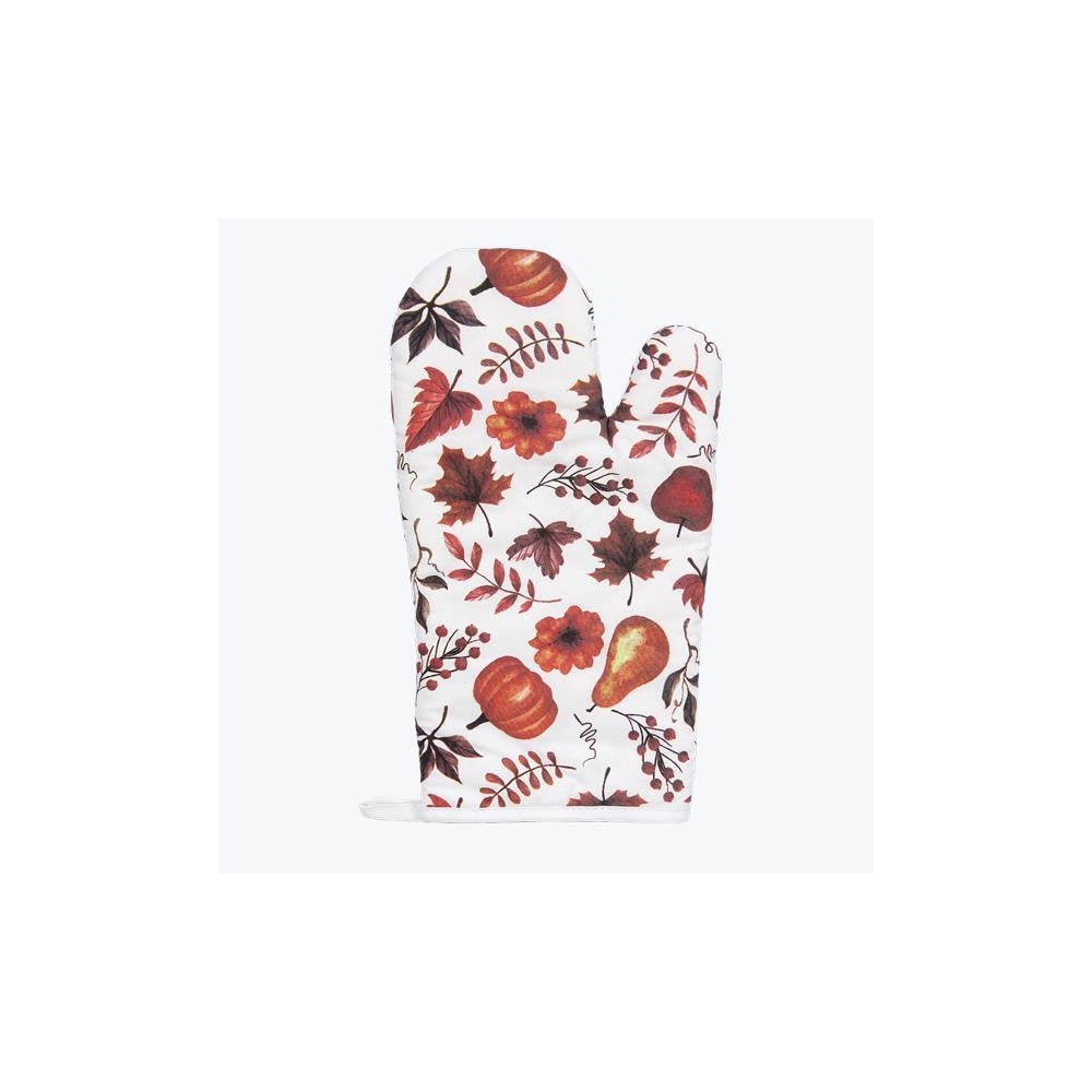 Ceramic Traditional Fall Spoon Rest and Oven Mitt Gift Set 3 Ast