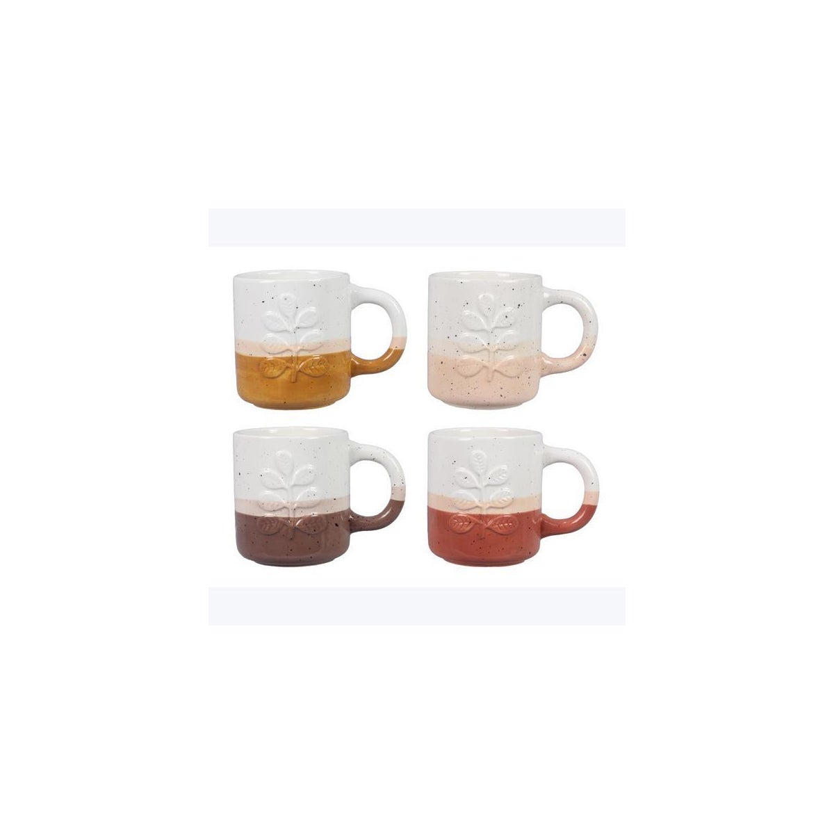 Ceramic Autumn Boho Color Dipped Mug 4 Ast