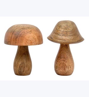 Cottage Core Mango Wood Mushroom 2 Ast