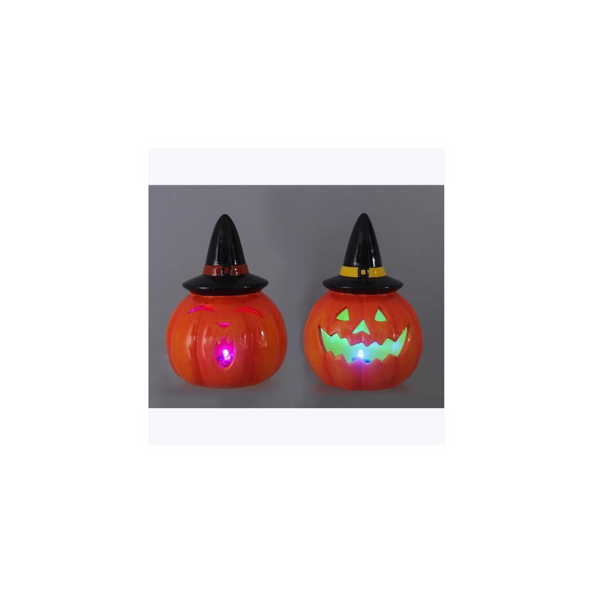 Ceramic Vintage Halloween Lantern LED 2 Ast
