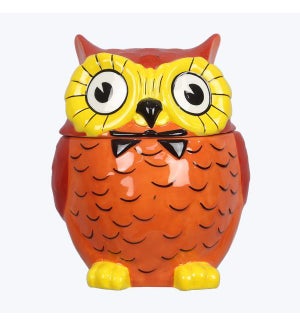 Vintage Halloween Ceramic Owl Treat Jar