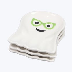 Ceramic Monster Mash Ghost Trinket Tray 3 Ast