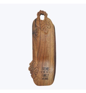 Acacia Wood Charcuterie Board with Burnt Design