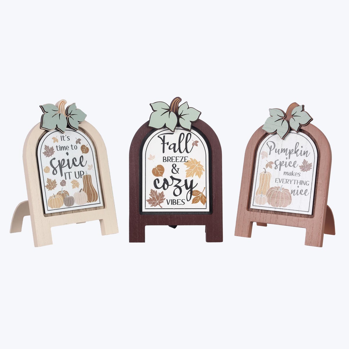 Wood Fall Tabletop Easel Sign 3 Ast