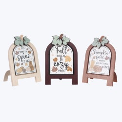 Wood Fall Tabletop Easel Sign 3 Ast
