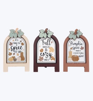 Wood Fall Tabletop Easel Sign 3 Ast