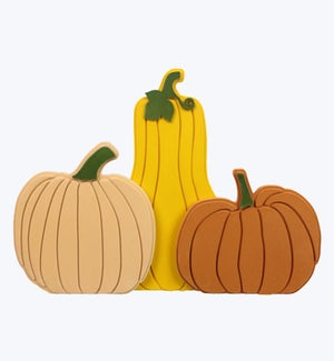 Wood Flocked Harvest Pumpkin Tabletop