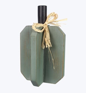 Wood Tabletop Green Pumpkin