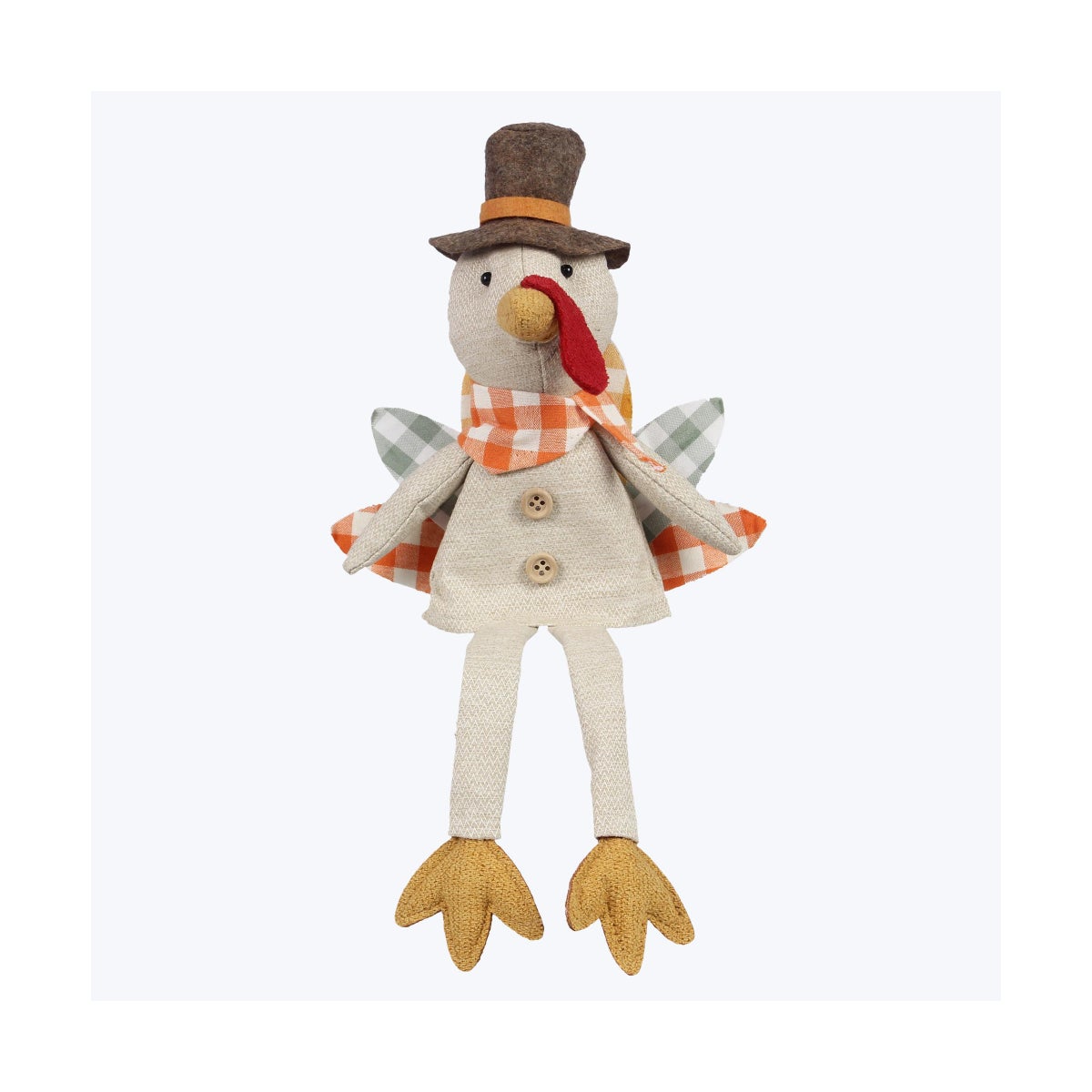 Fabric Shelf Sitting Turkey with Long Dangly Legs
