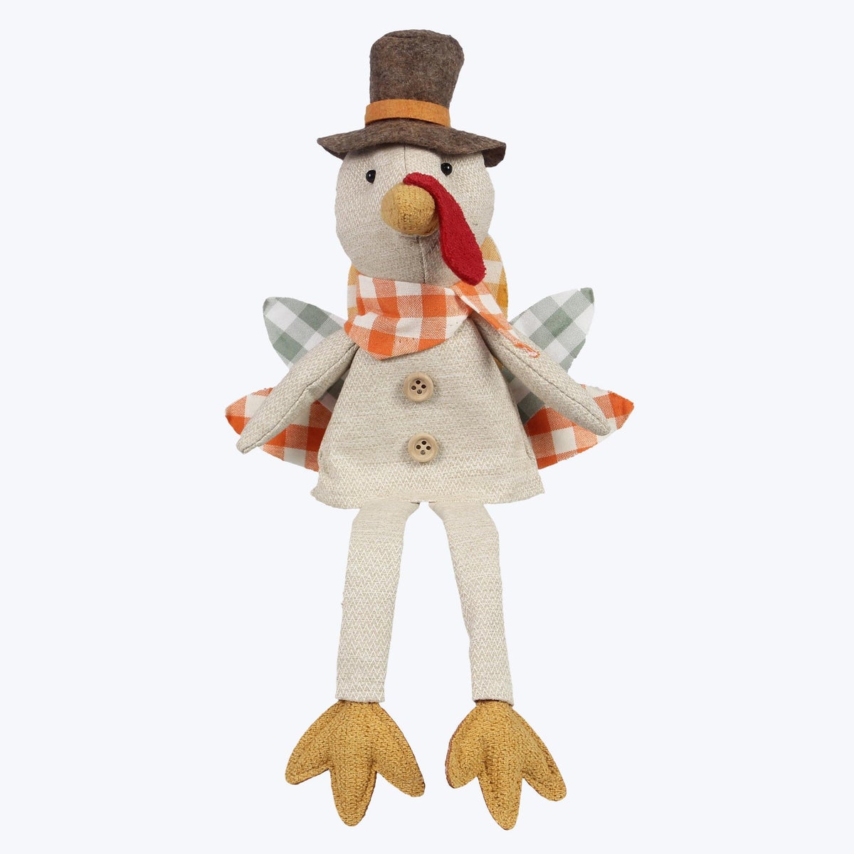 Fabric Shelf Sitting Turkey with Long Dangly Legs