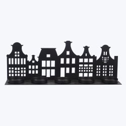 Metal Halloween House Candle Holder