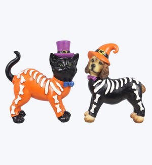 Resin Dog in Skeleton Costume Tabletop Decor