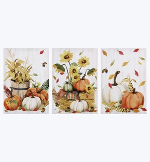 Canvas With Hand Painting Fall Wall Art 3 Ast