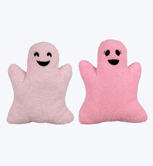 Fabric Pink Ghost Shape Pillow 2 Ast