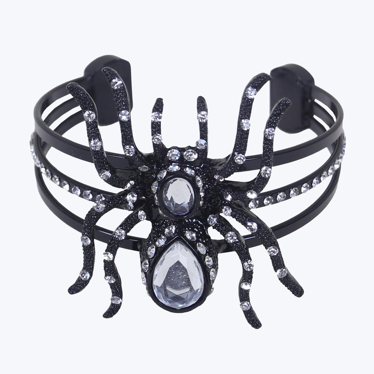 Metal Halloween Spider with Rhinestone Bracelet