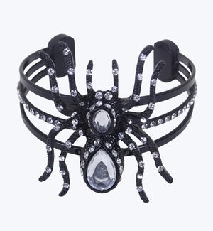 Metal Halloween Spider with Rhinestone Bracelet