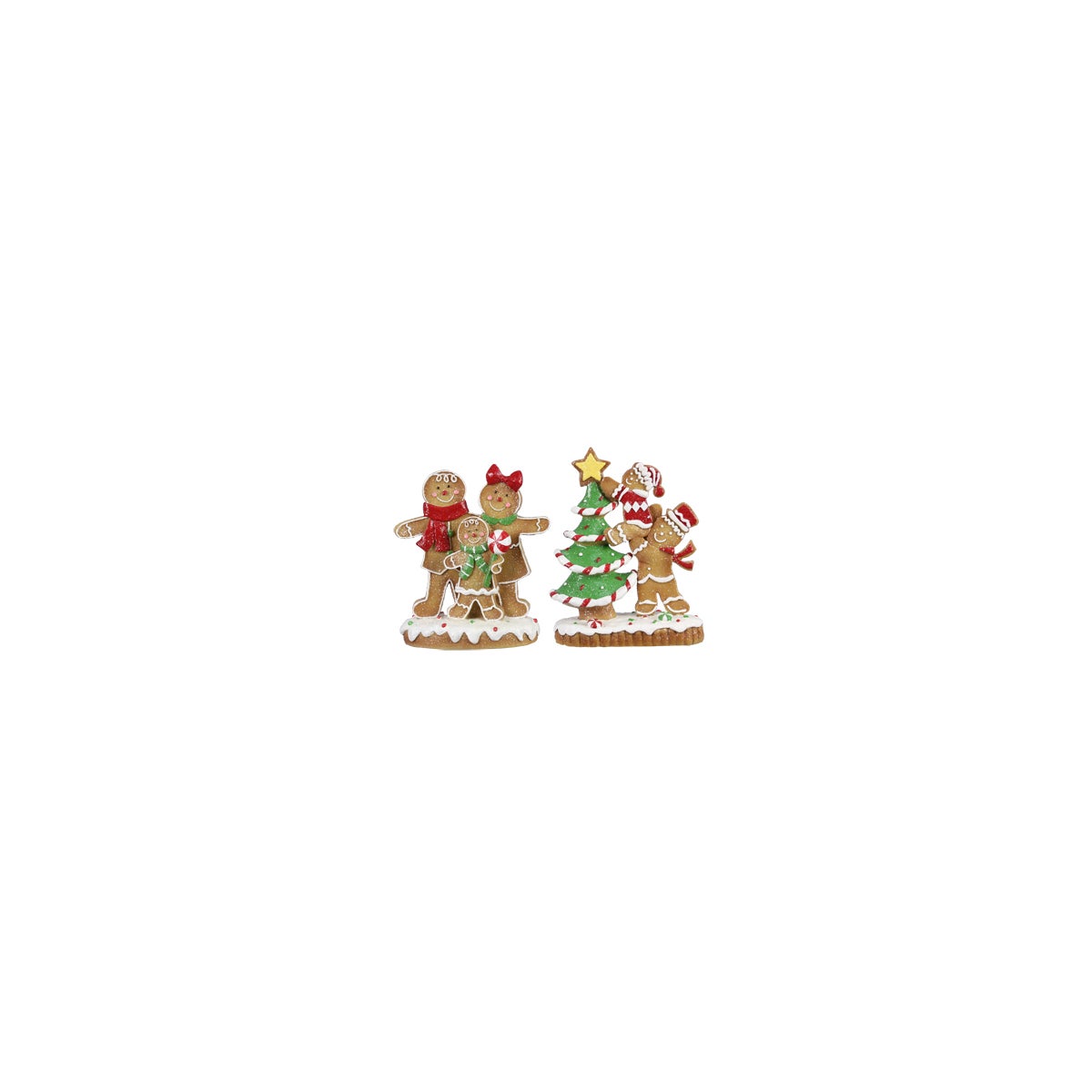 Resin Christmas Gingerbread Family, 2 Assorted