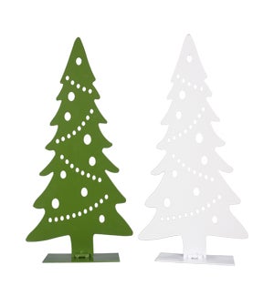 Metal Laser Cut 17 Christmas Tree Table Top Art, 2 Ast