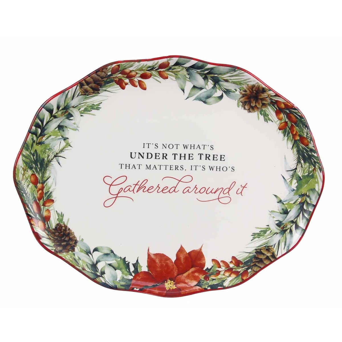 Ceramic Christmas Gather Serving Platter