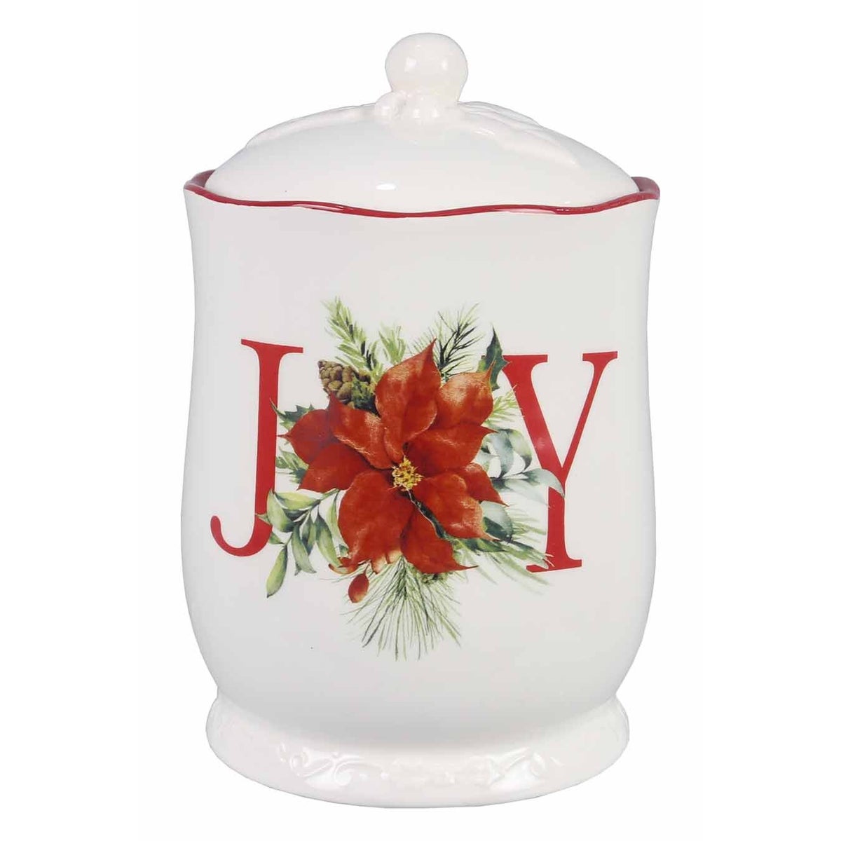Ceramic Christmas Joy Treat Jar With Silicon Seal