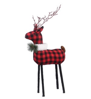 Fabric Christmas  Plaid Reindeer