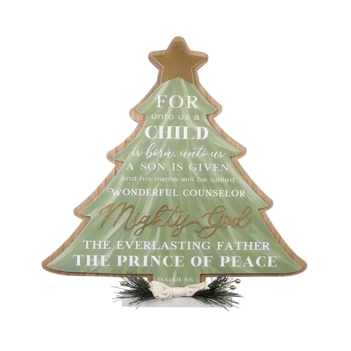 Wood Christmas Tree Tabletop Sign