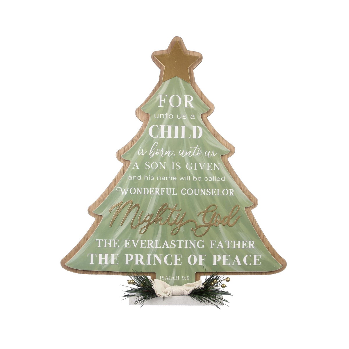 Wood Christmas Tree Tabletop Sign
