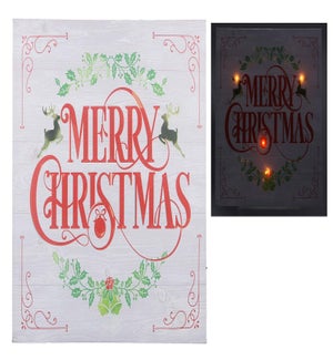 Christmas Canvas with 40 Fiber/ chip/ 4 LED Lights with Timer