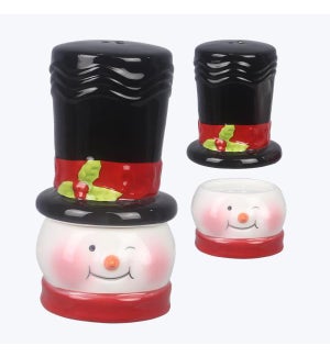 Ceramic Snowman Salt & Pepper Shaker, 2pcs/set