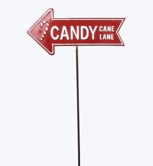 Metal Christmas Candy Direction Yard Stake