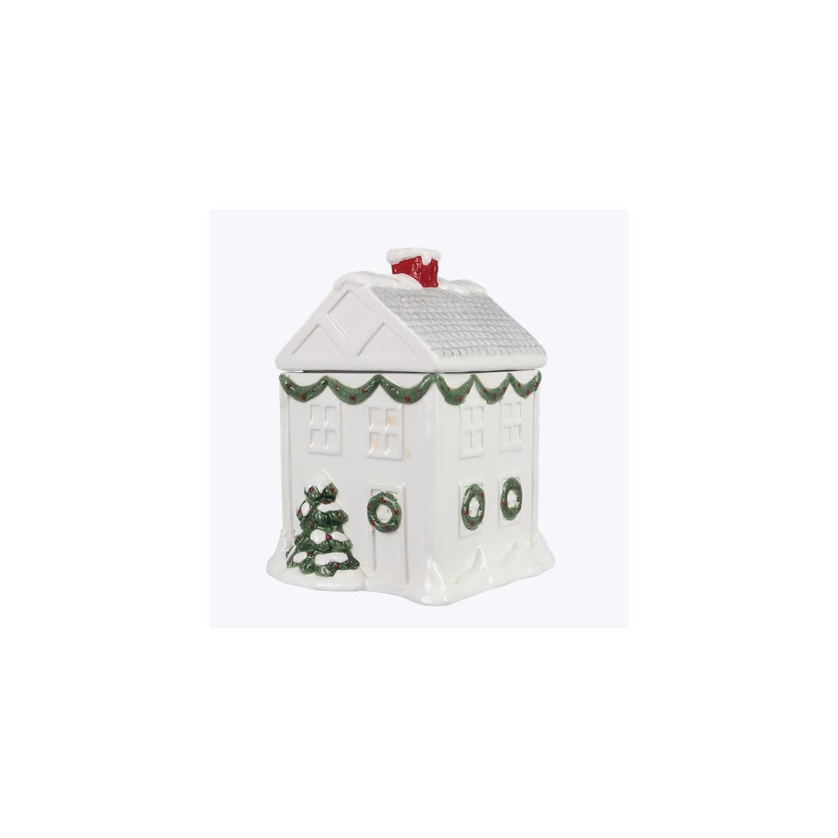 Ceramic Christmas House Treat Jar