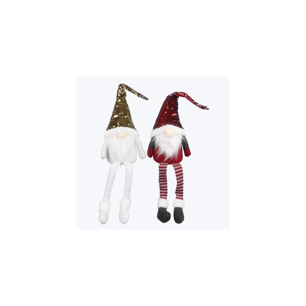 Fabric Christmas Gnome Shelf Sitter, 2 Ast