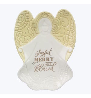 Ceramic Christmas Gift Plate, Blessed Angel