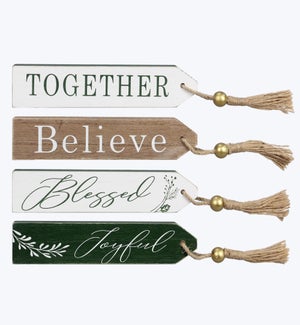 Wood Small Block Tabletop Sign 4 Ast