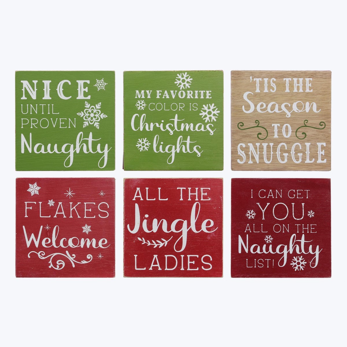 Wood Tabletop/Wall Box Sign 6 Assorted