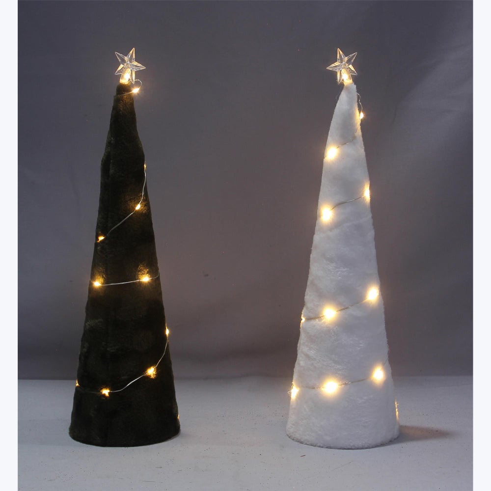 Fabric Christmas Tree with Star Tree Topper LED 2 Ast