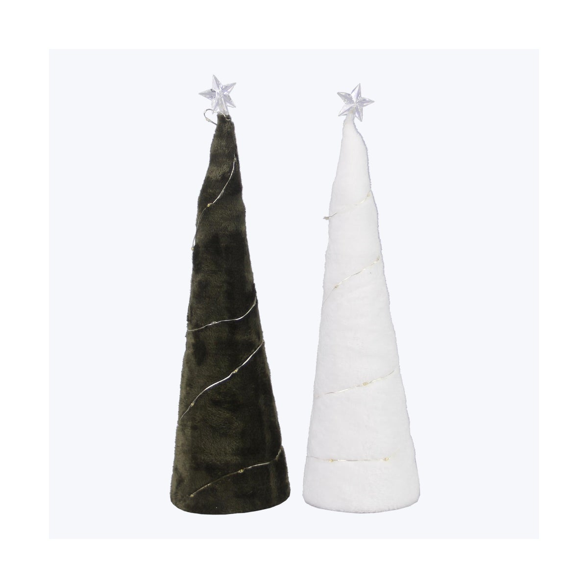 Fabric Christmas Tree with Star Tree Topper LED 2 Ast