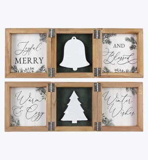 Wood Wintergreen Hinged Signs, 2 Assorted