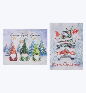 Christmas Santa Light up Canvas Sign with Timer 2 Ast