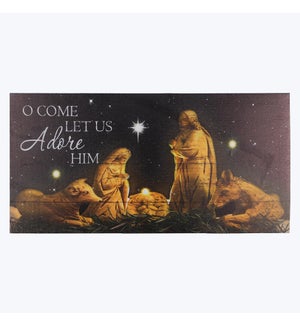 Canvas LED Light up Nativity Wall Art with Timer