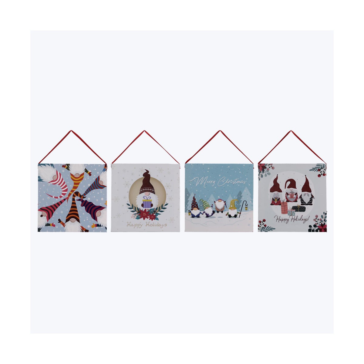 Christmas Santa Light Up Canvas Sign with Timer 4 Ast