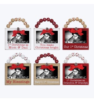 Wood First Christmas Photo Clip 3.5X2 6 Ast