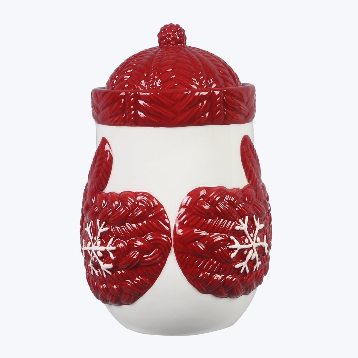 Ceramic Snowman Mitt Treat Jar