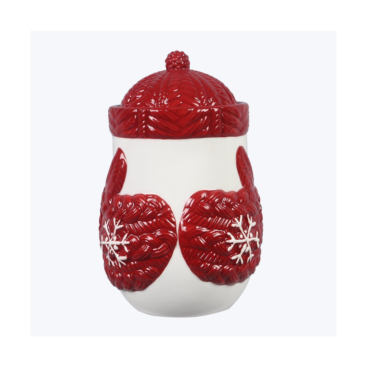 Ceramic Snowman Mitt Treat Jar