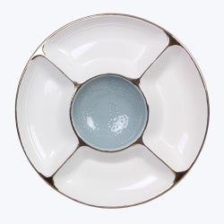 Ceramic White Winter Divided Platter