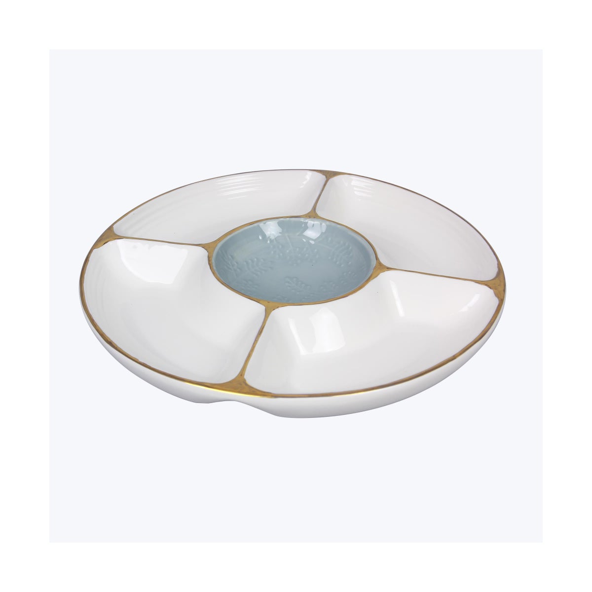 Ceramic White Winter Divided Platter