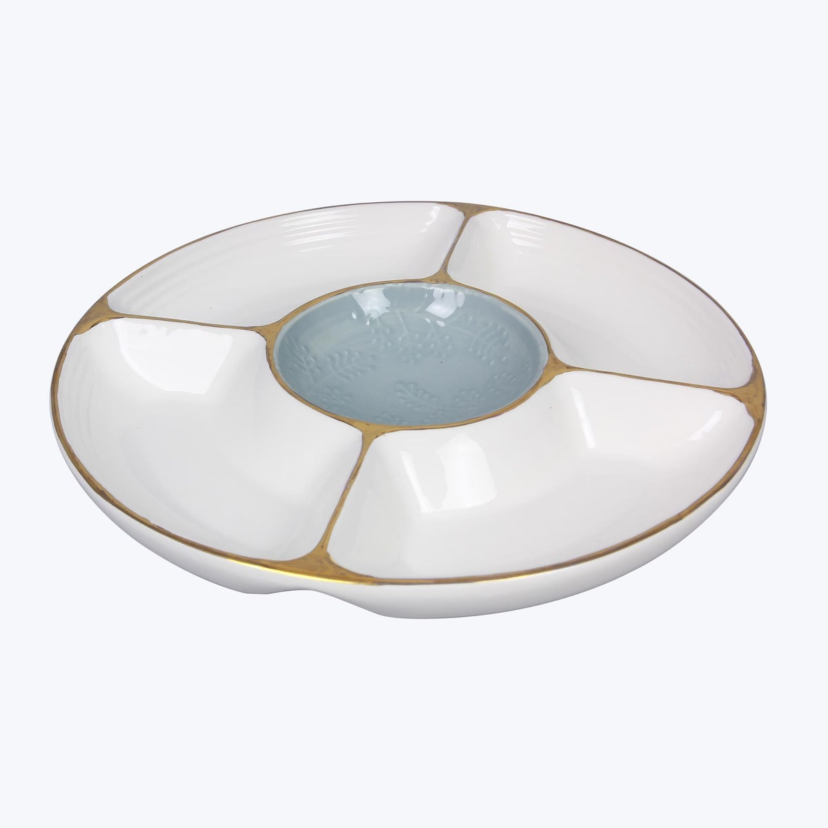 Ceramic White Winter Divided Platter